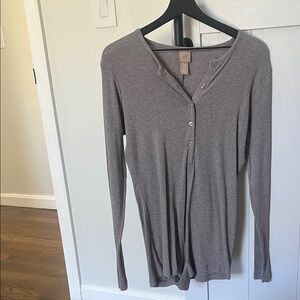 H&M Gray Long-Sleeve Jumpsuit